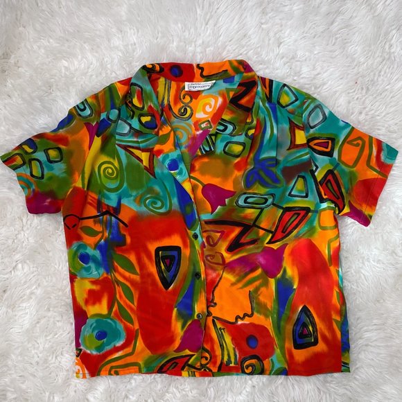 Urban Outfitters Tops - Vibrant Pop Art Sheer Button Down